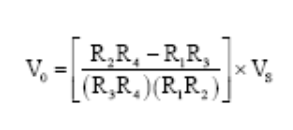 壓阻式壓力傳感器技術電阻設計變化的輸出電壓等式(圖3)