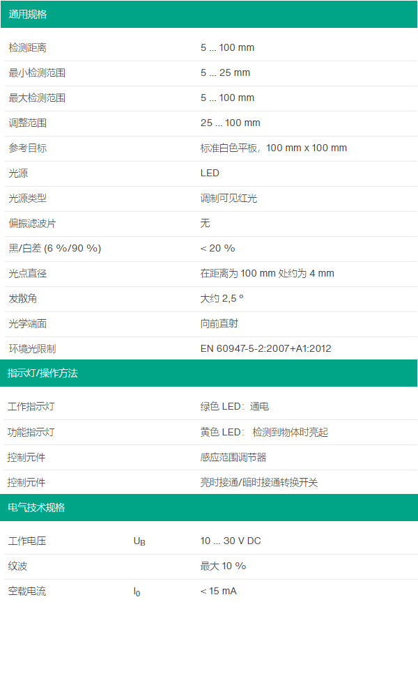 漫反射型光電傳感器ML100-8-H-100-RT/102/115(圖2) 漫反射型光電傳感器ML100-8-H-100-RT/102/115(圖2)