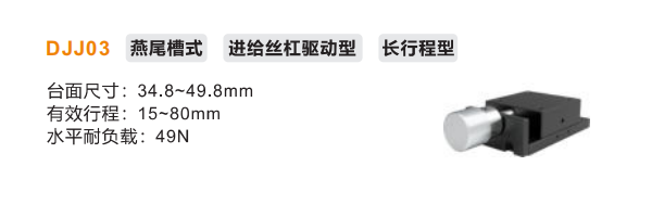 手動(dòng)位移滑臺(tái)DJJ03長行程型進(jìn)給絲杠驅(qū)動(dòng)型(圖2)
