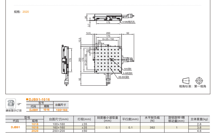 精密型DJB91手動位移滑臺(圖5)