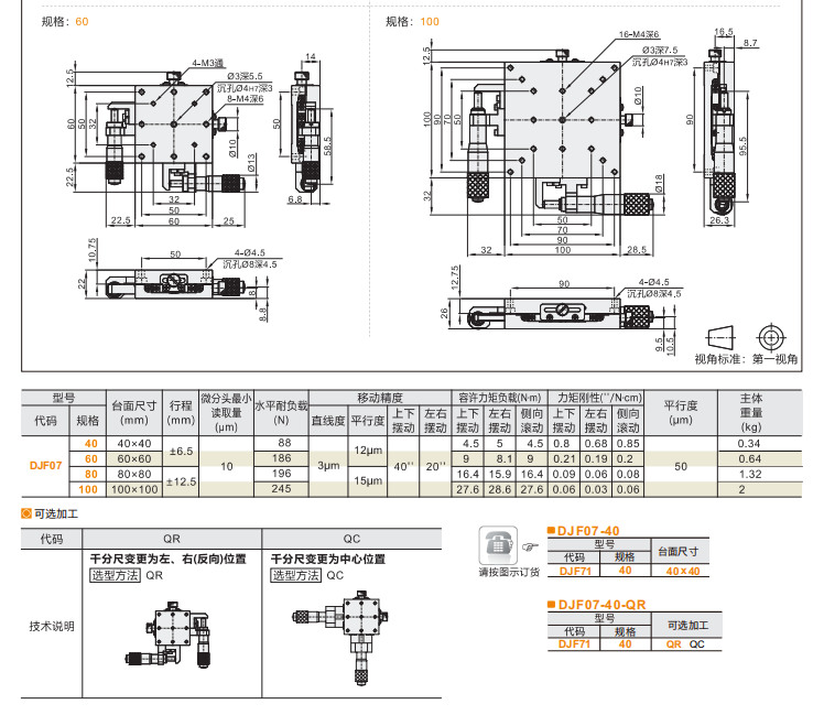 超薄型DJF01手動(dòng)位移滑臺(tái)(圖5)