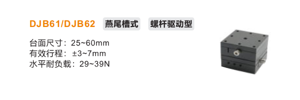 螺桿驅(qū)動(dòng)型DJB61/DJB62手動(dòng)位移滑臺(tái)(圖2)