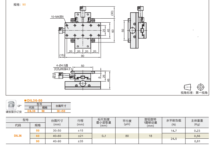薄型DIL36手動(dòng)位移滑臺(圖5) 薄型DIL36手動(dòng)位移滑臺(圖5)