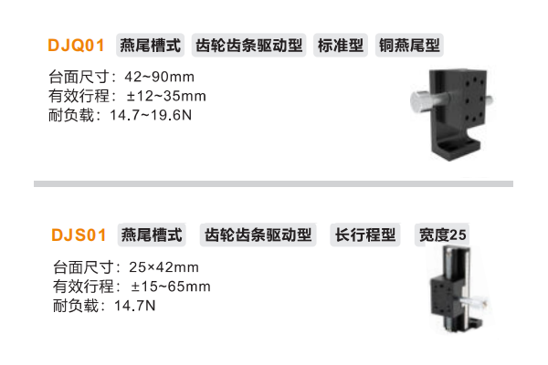 標準型DJQ01/DJS01手動位移滑臺(圖2)