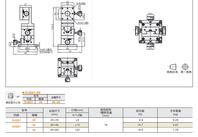 齒輪齒條驅(qū)動型DJQ51/DJQ61手動位移滑臺(圖4) 齒輪齒條驅(qū)動型DJQ51/DJQ61手動位移滑臺(圖4)