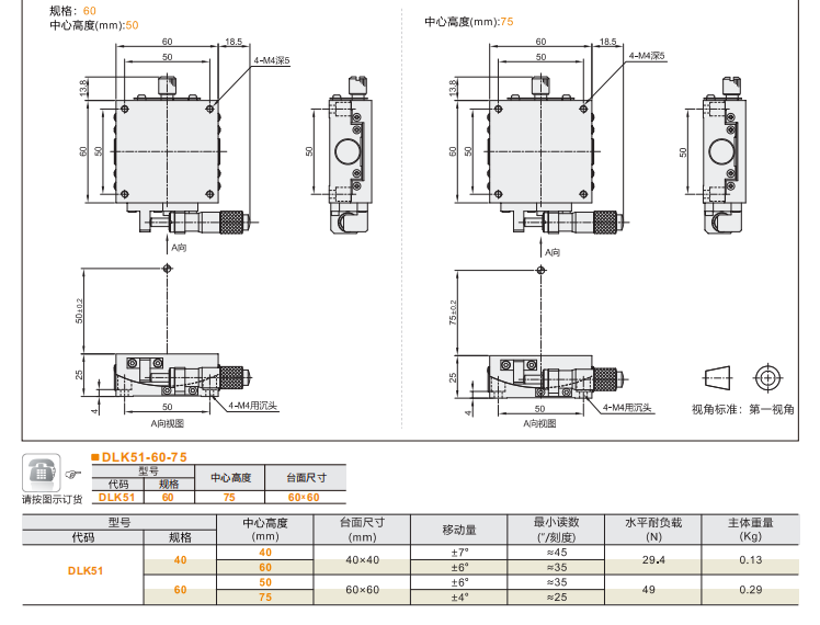 千分尺進給型DLK51手動位移滑臺(圖4)